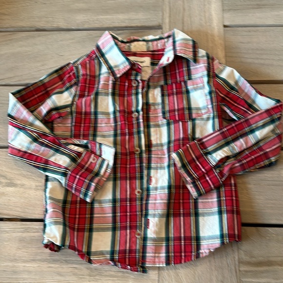 SAMMY + NAT PLAY COLLECTION CLASSIC POPLIN BUTTONDOWN IN RED TARTAN, Size 4 - Picture 4 of 8